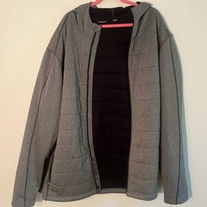 Cutter & Buck Gray Quilted Hooded Full-Zip Jacket 4XT Tall Big